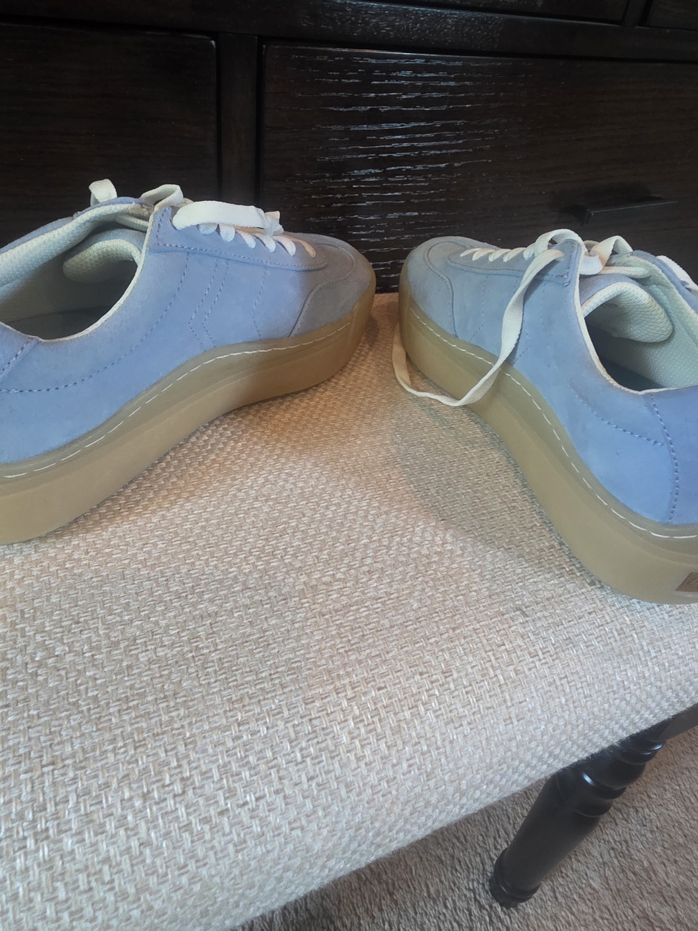 Dr. Scholl's Light Blue and Tan Platform Sneakers - Picture 3 of 5